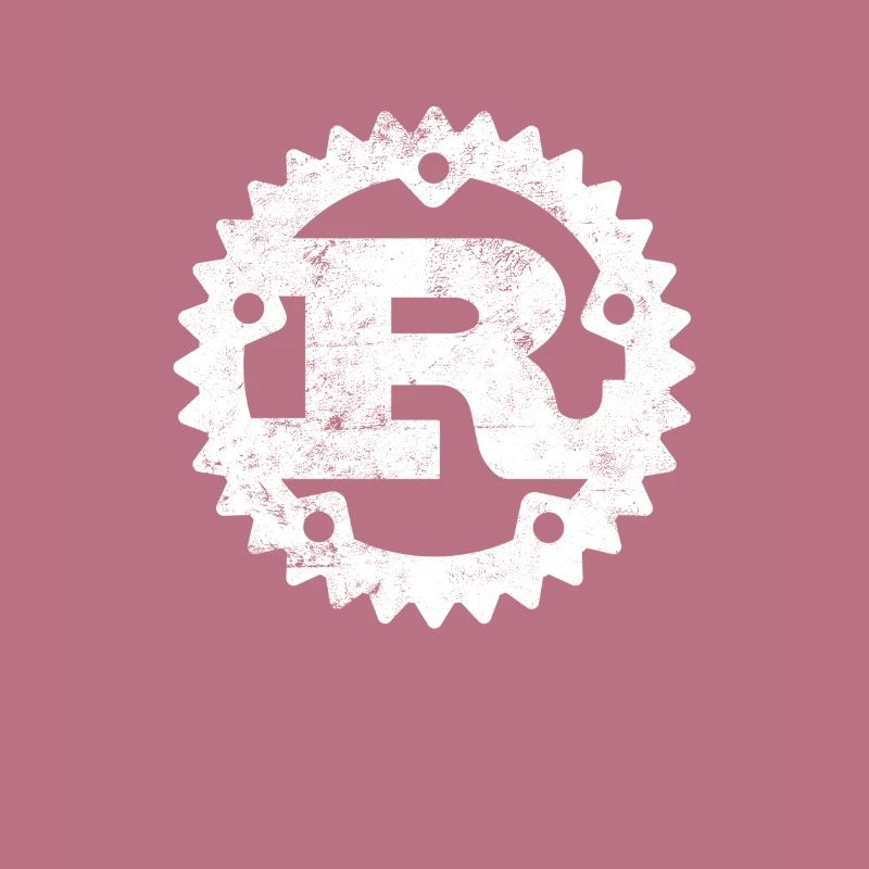 Rust Programming logo print distressed