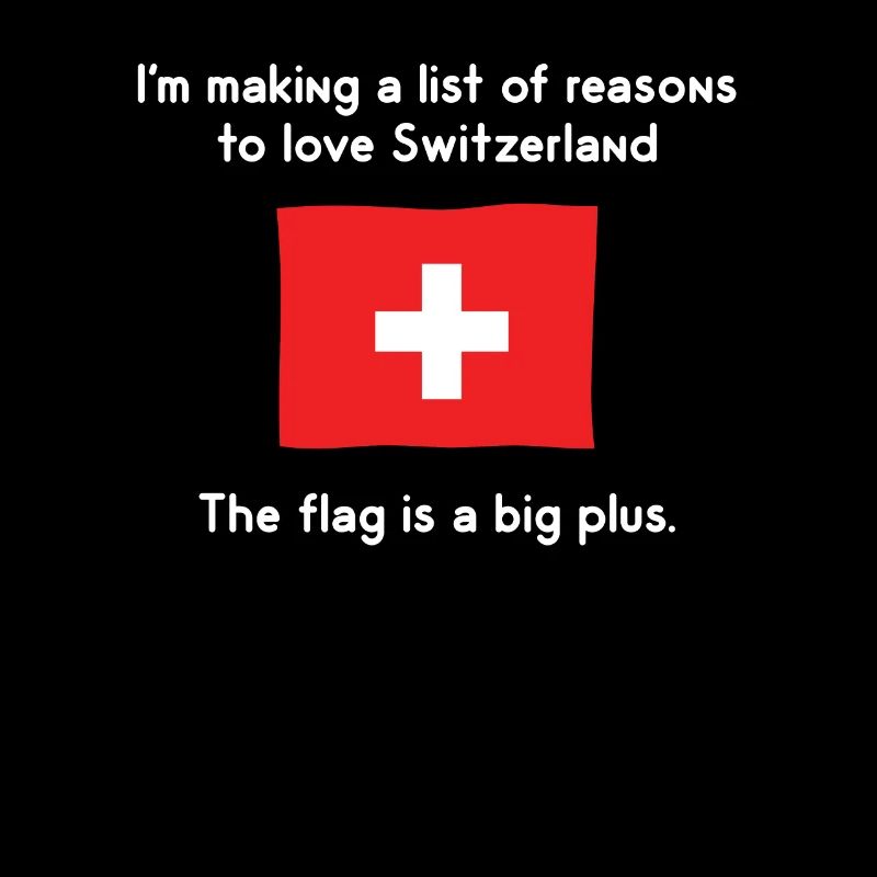 Die Flagge ist eine große und lustige Schweizer Schweiz