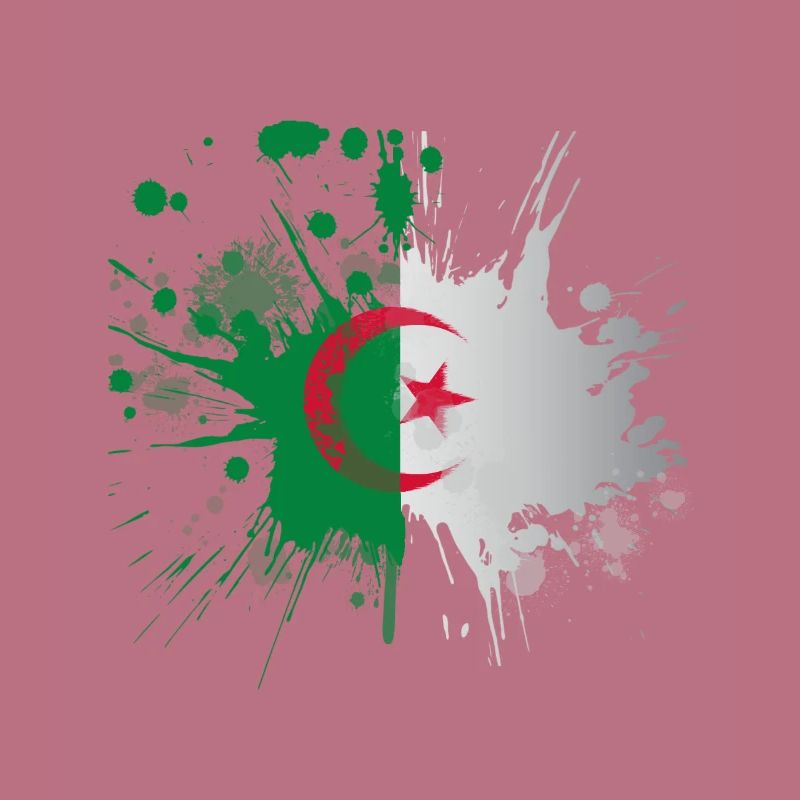 Drapeau Algérie Effet Eclaboussé