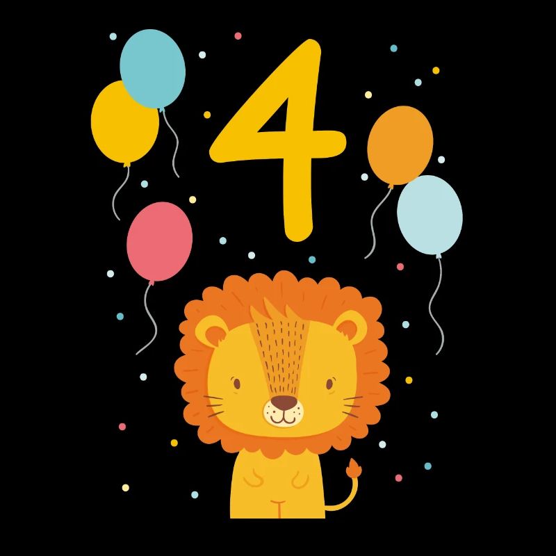 4. Geburtstag Geburtstagsshirt Löwe Vierter Geb