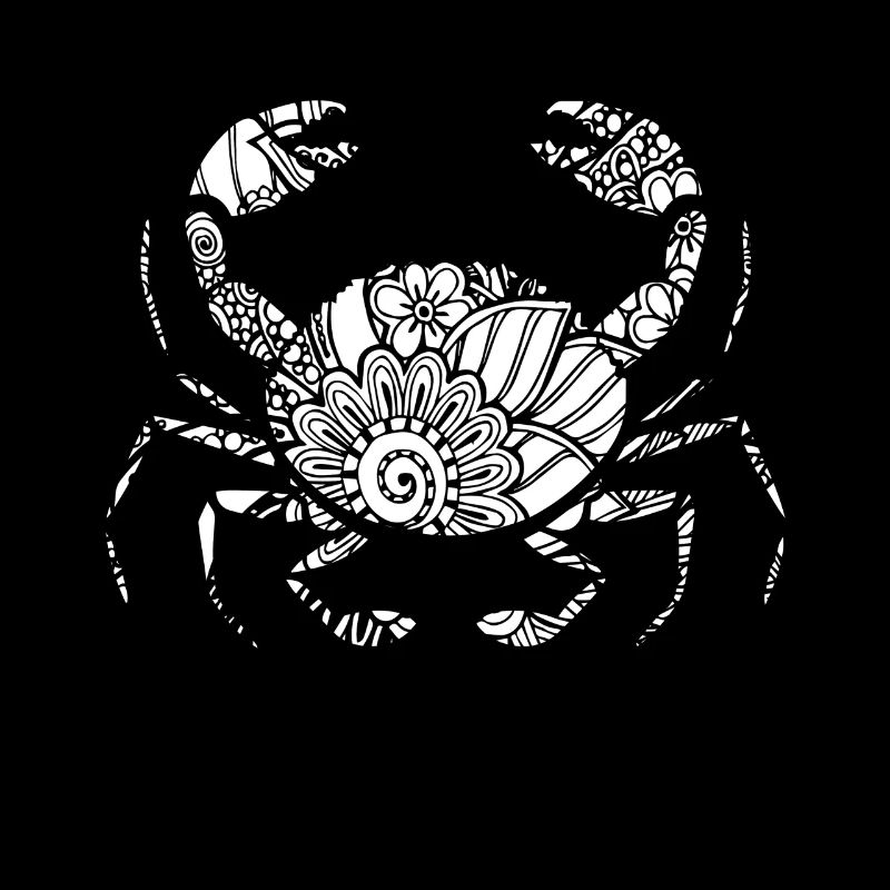 Crab Crab Floral Pattern