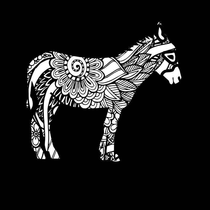 Donkey Donkey Floral Pattern