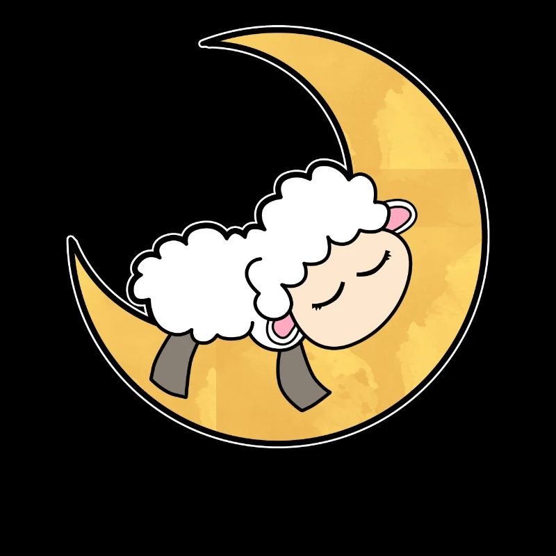 Mouton lune dormir mignon
