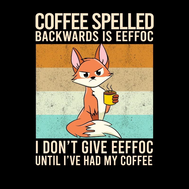 Le café épelé à l'envers est EEFFOC Fox Drink