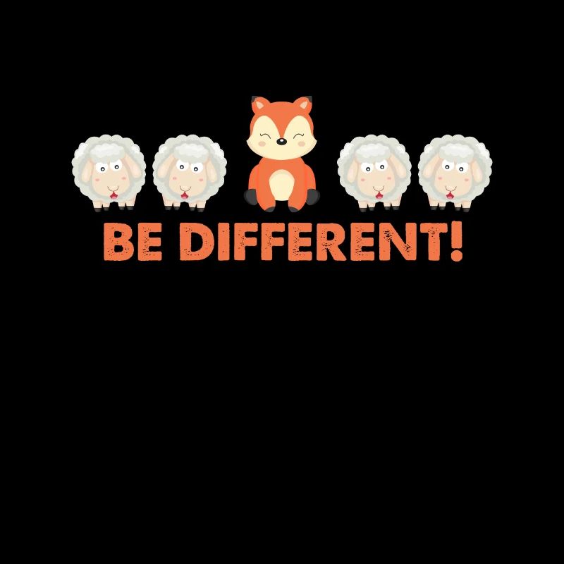 Be different - Cute Fox Sheep Saying Gift