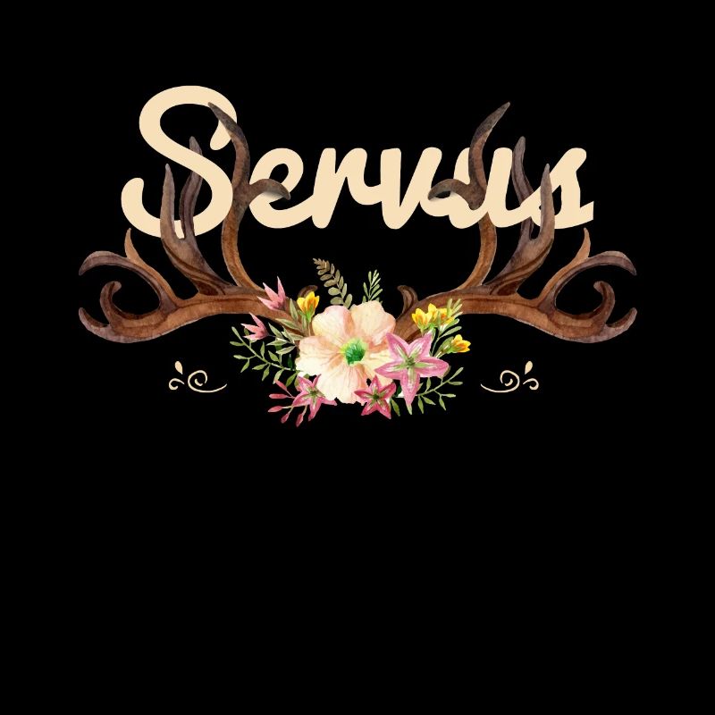 Servus Bayern Dialekt Hirsch Tracht mei Dirndl