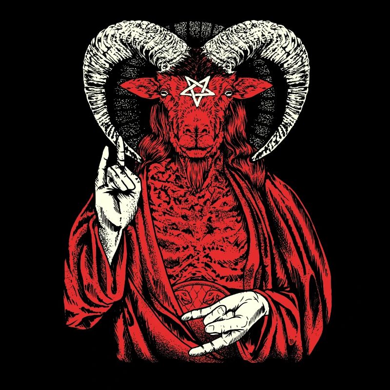Satanische Rote Ziege Baphomet Goth