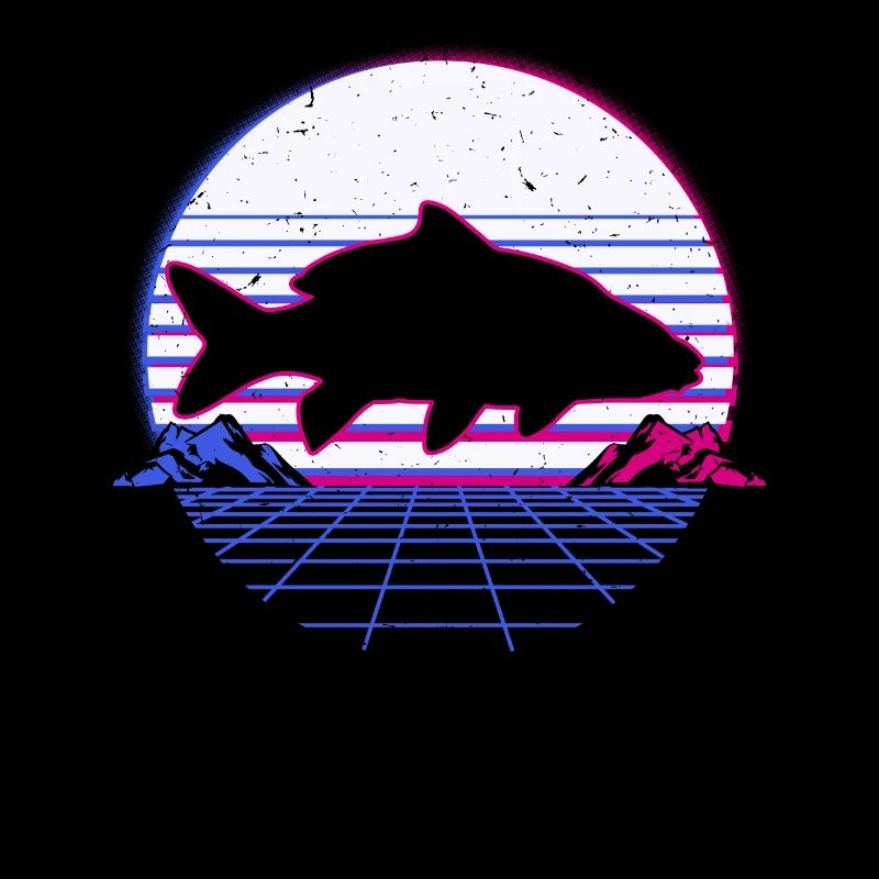 Retro Vintage Retrowave Carp Fish
