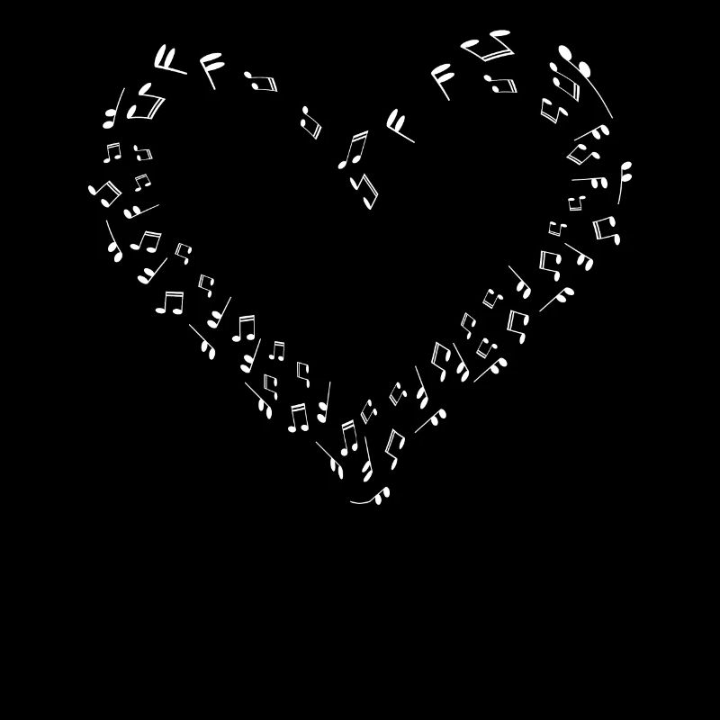 Many Musical Notes Heart Design
