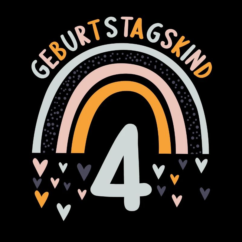 4 Jahre Geburtstagskind Regenbogen 4. Geburtstag