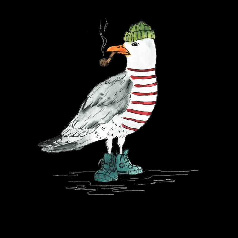 PLATTDEUTSCHER SPRUCH MIT MÖWE