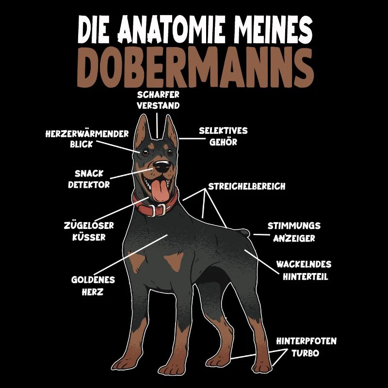 Dobermann Anatomie lustiges Hundehalter Gassi