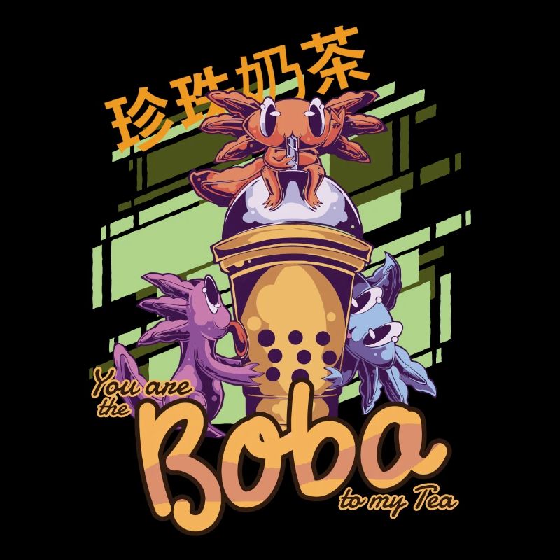 Kawaii Bubble Tea Axolotl Funny Boba Tea