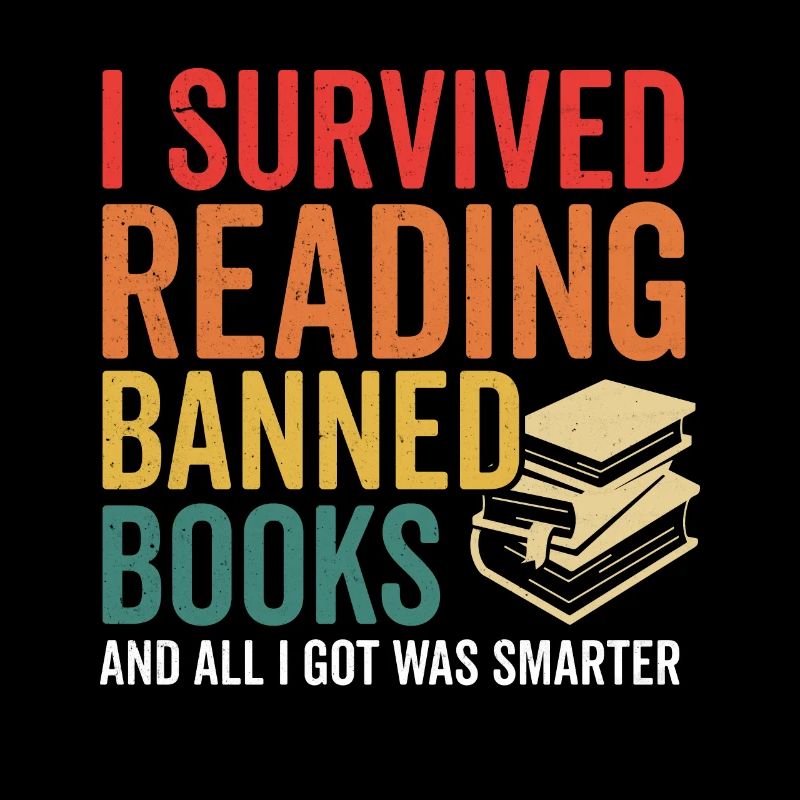 Ich überlebte das Lesen verbotener Bücher Retro Bookworm