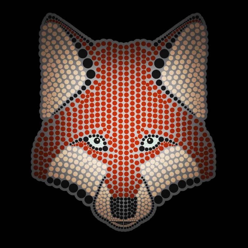 Conception d'animal de la forêt de renard parsemée de tête d'animal