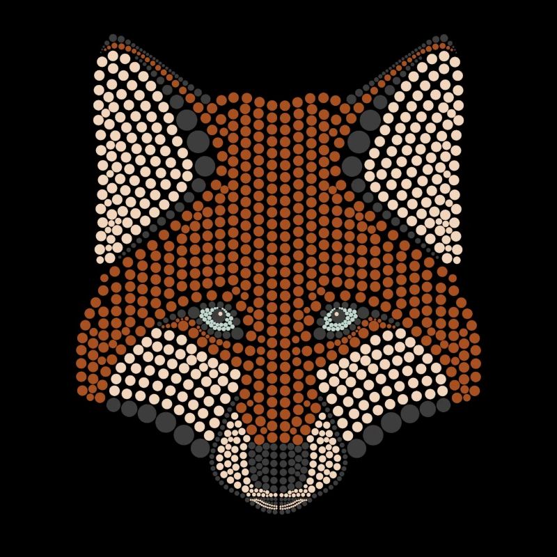 Conception d'animal de la forêt de renard parsemée de tête d'animal
