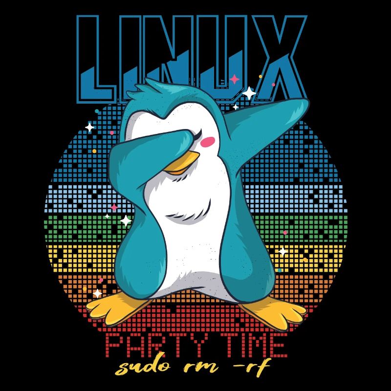 Linux Party Sudo Root Geek Cute Penguin Nerd Progr