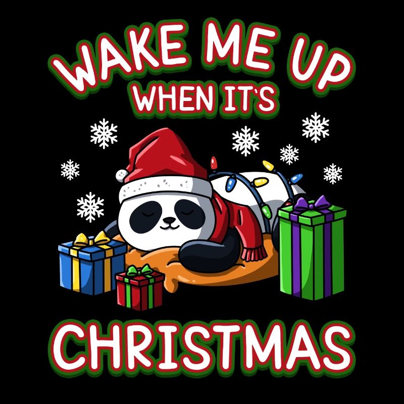 Réveille-moi quand c’est Noël flocons de neige Panda
