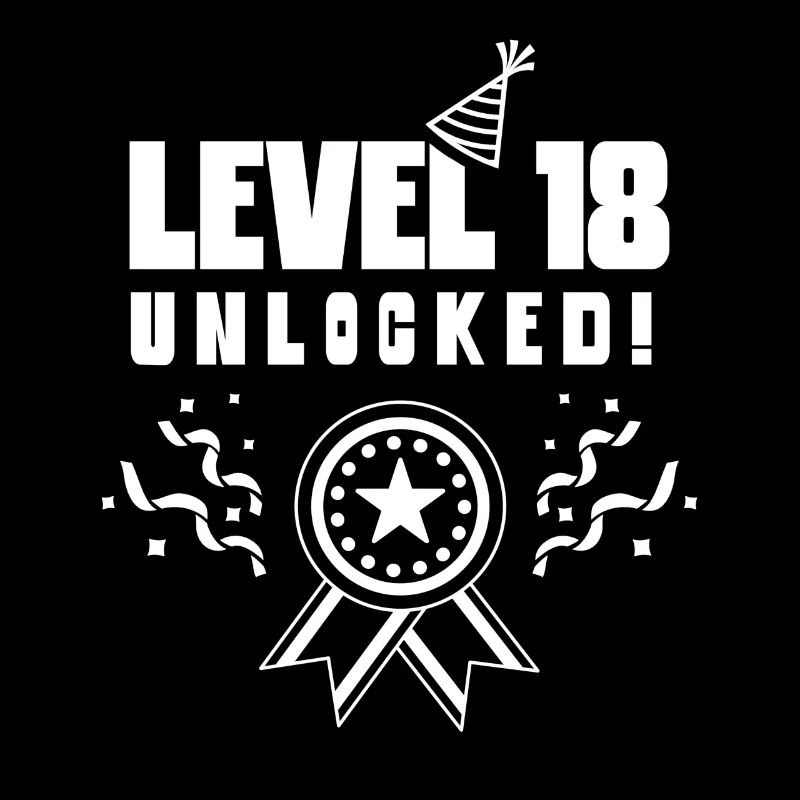 Level 18 Unlocked Celebration Eighteen Birthday