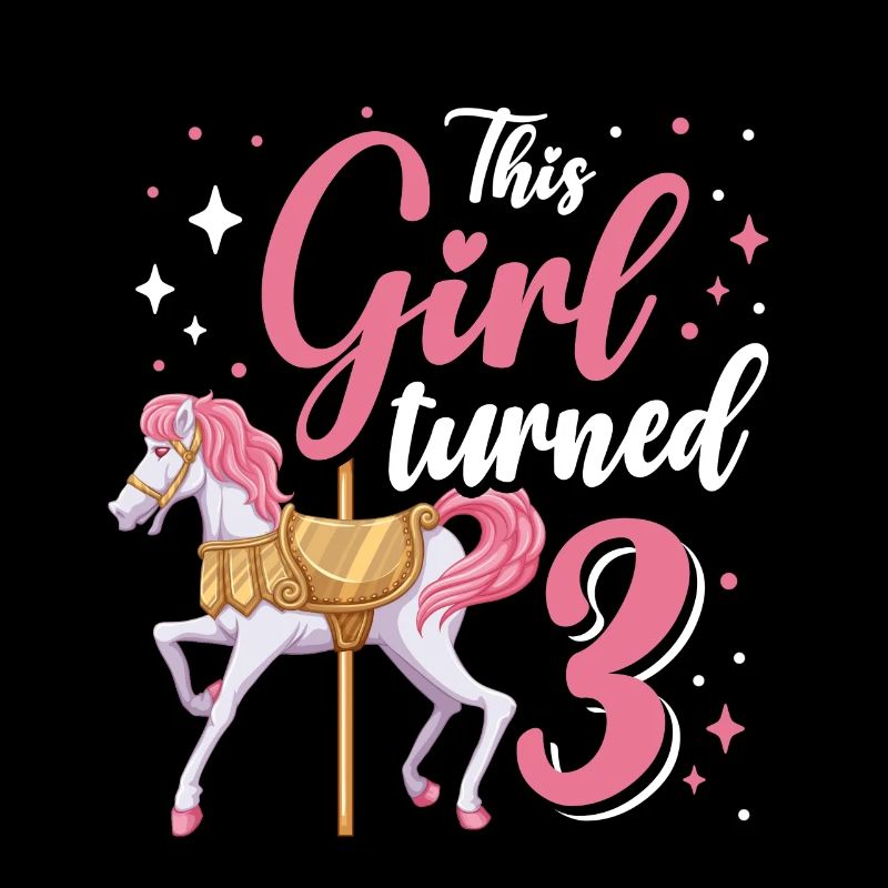 Karussell-geburtstagsfeier Dieses Mädchen Wurde 3