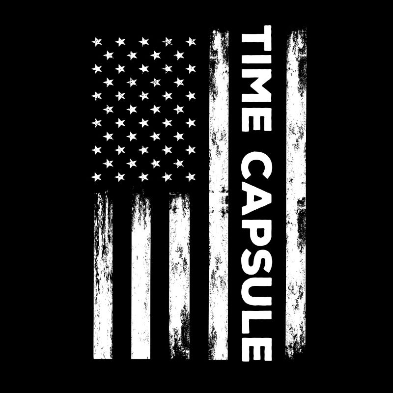 Capsule temporelle avec drapeau des États-Unis