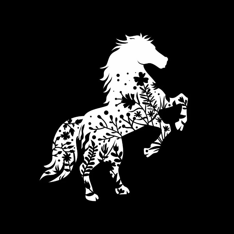 Cheval avec des fleurs