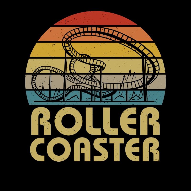 Vintage Theme Park Amusement Park Retro Roller Coa