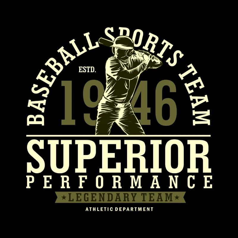 Baseball-Illustration in flach