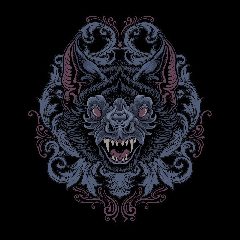 Fledermaus mit javanischem Ornament