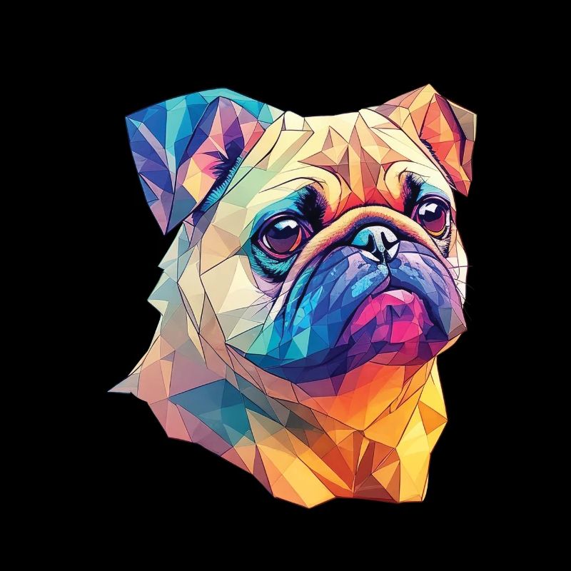 Polygon Kunst Mops Hund Design Hunde Liebhaber