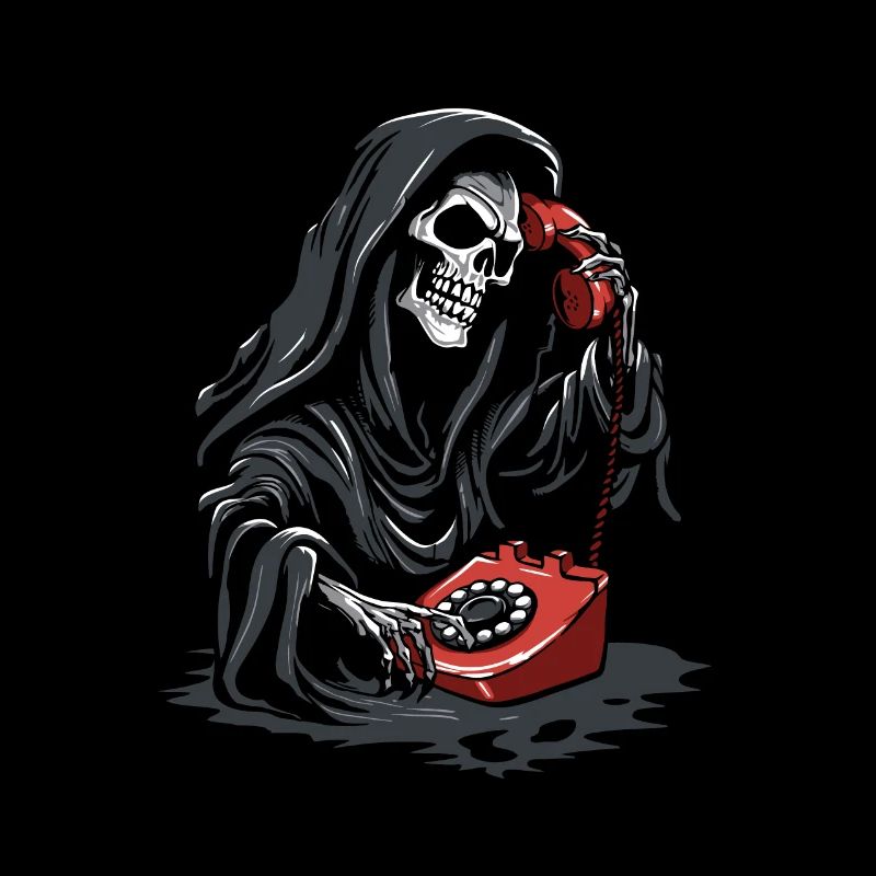 Rotes Sensenmann-Telefon