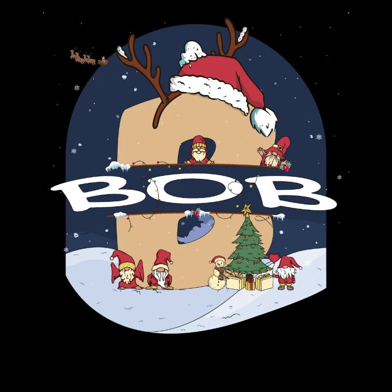 Super Bob Name w Santa Hat dans le thème de Noël