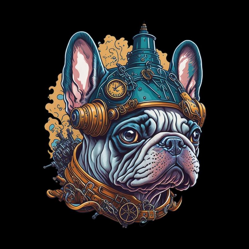 Bouledogue Français dans le Style Steampunk