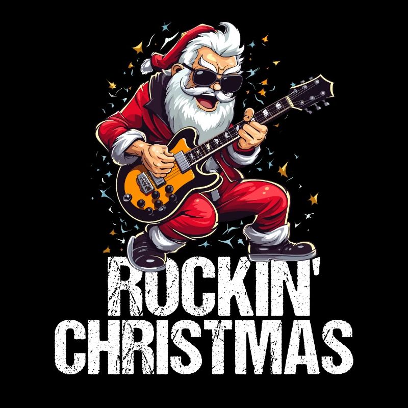 Weihnachtsmann feiert Weihnachten mit Rock'n'Roll