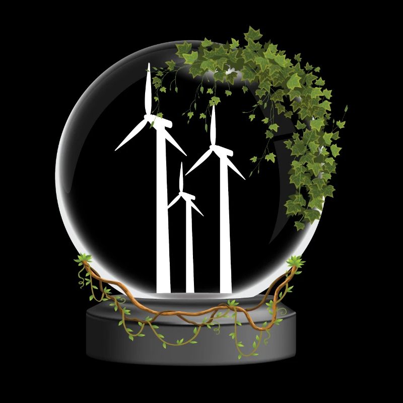 Énergie éolienne Boule de verre Énergie éolienne Énergie éolienne