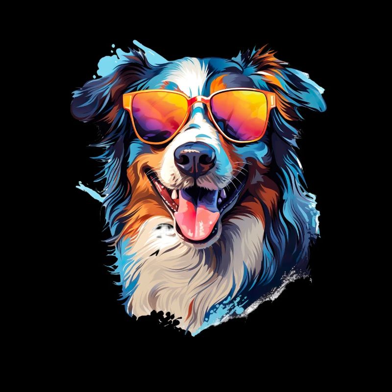 Austrailianischer Schäferhund mit Sonnenbrille
