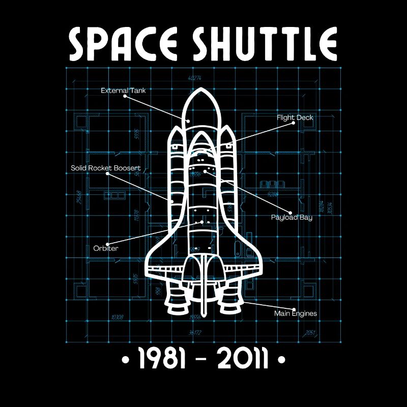 Space Shuttle Rakete Blaupause Weltall Astronaut
