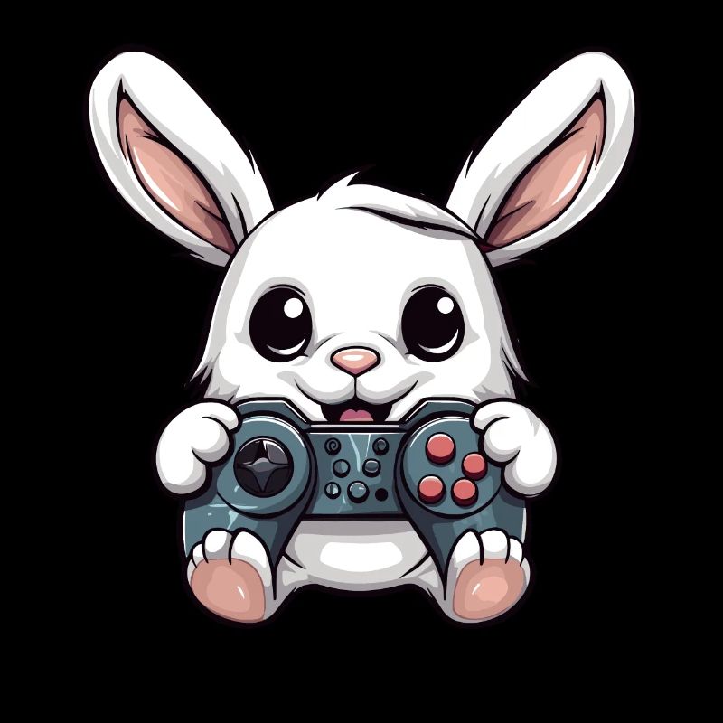 Cute Rabbit Player Gaming Bunny Lover