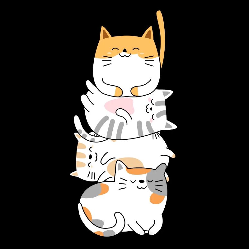 Cat Cute Kitty Stack Cats Anime Kawaii