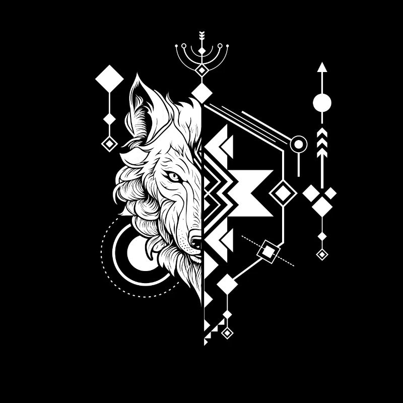 Wolf Abstrakt Polygon Geometrical Wolf