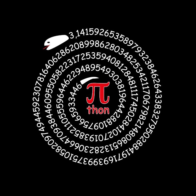 Pi Python Jeu de mots Cercle Nombre Serpent Math