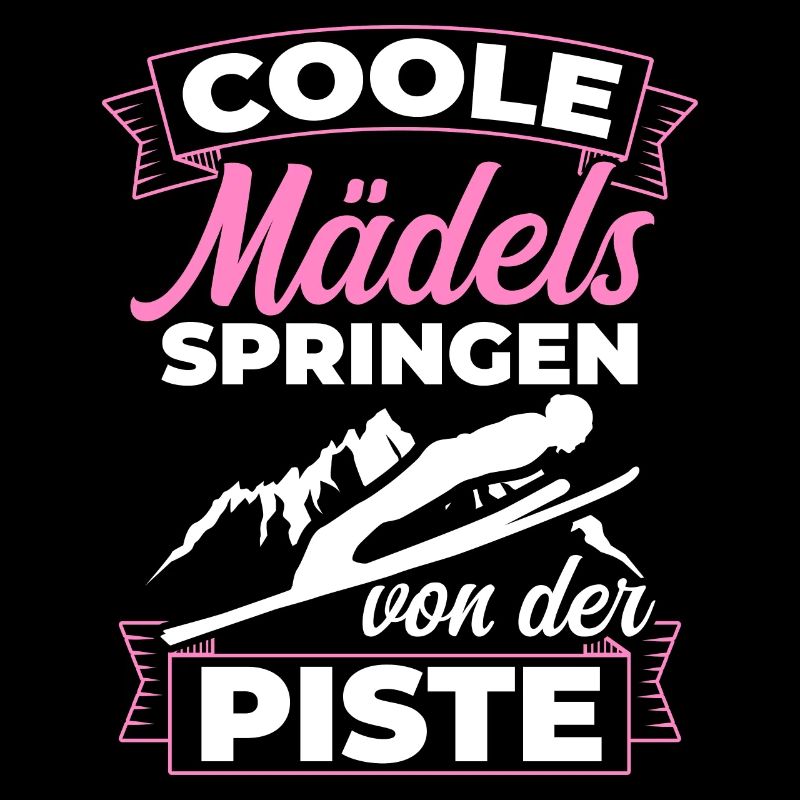 Cool filles sautant des pistes Ski Flying Ski
