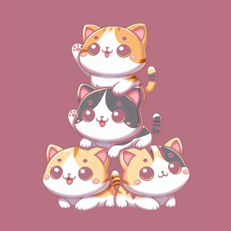 Stack of Kitty Cats Stack Kawaii Meowtain Anime
