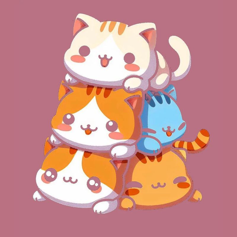 Stack of Kitty Cats Stack Kawaii Meowtain Anime