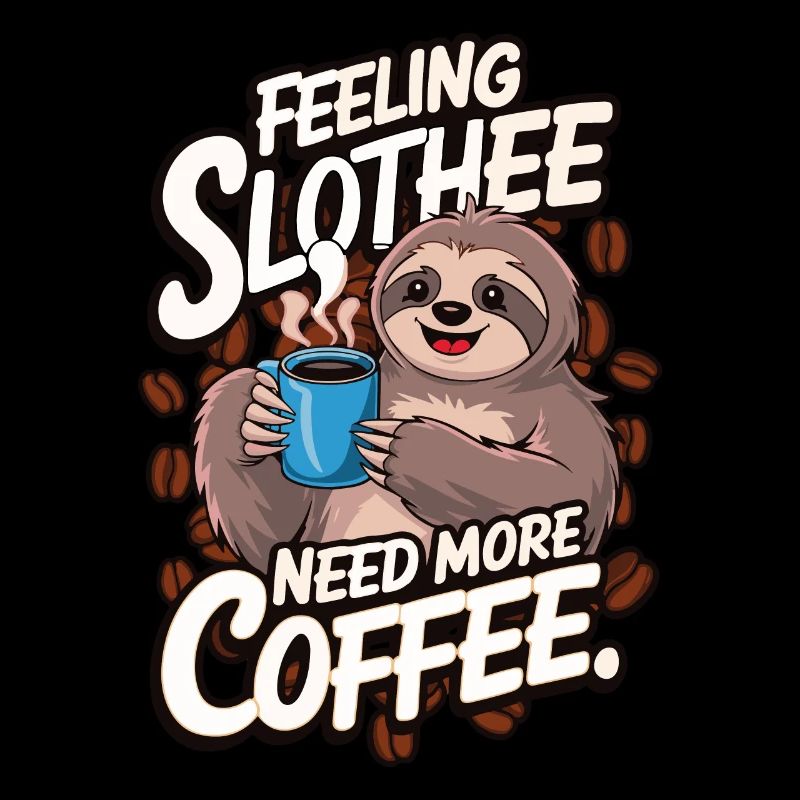 Feeling Slothee need more Coffee - lustige Sprüche