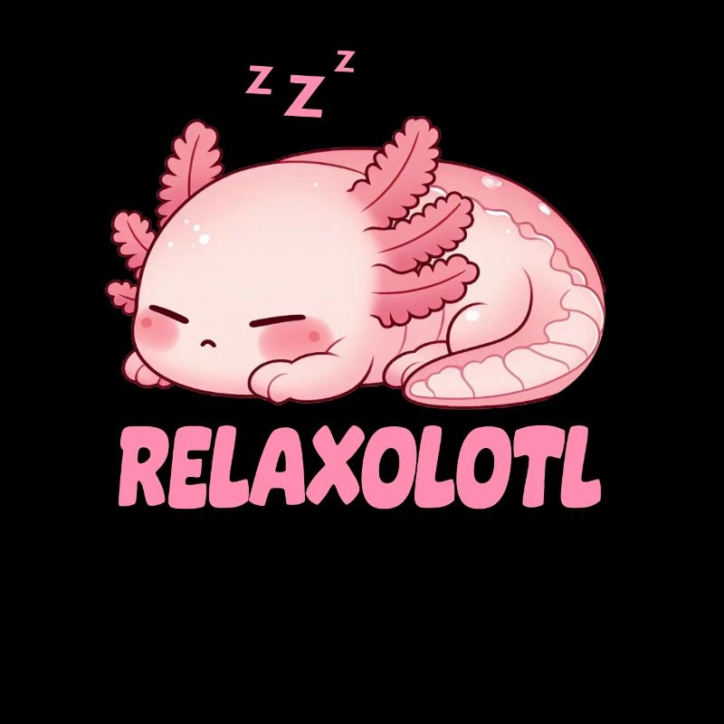 Relaxolotl Axolotl Late Riser Sleeping Chilling