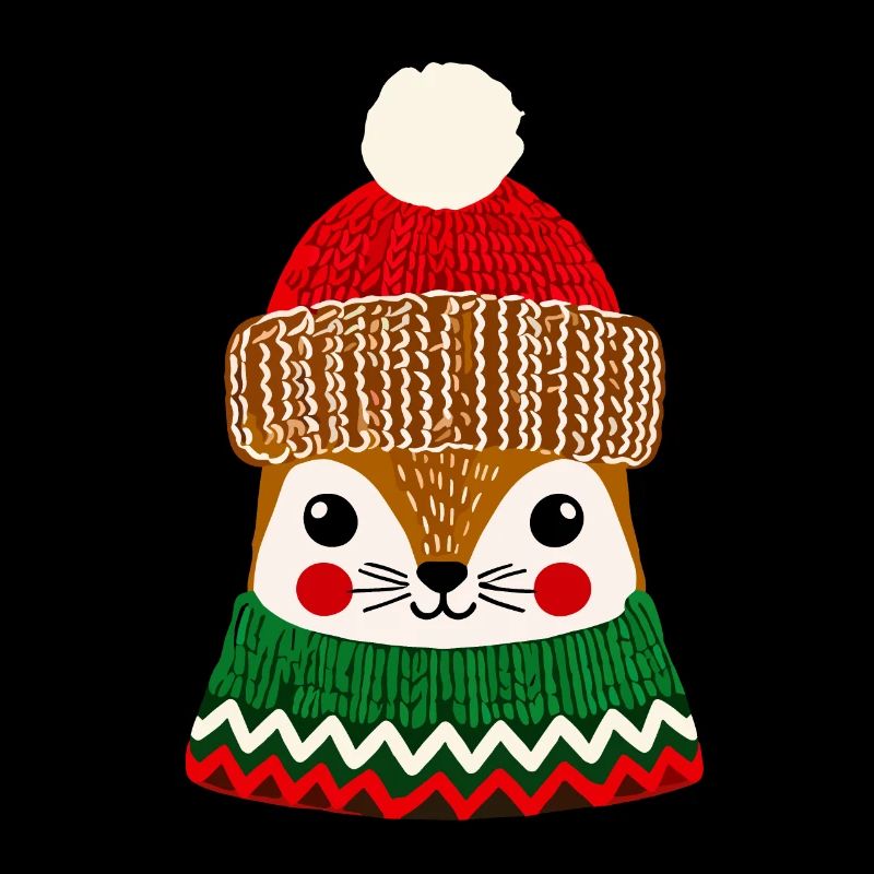 Mignon hamster de Noël avec chapeau