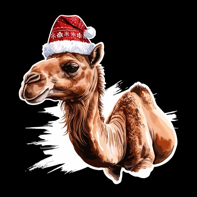 Kamel mit Weihnachtsmütze