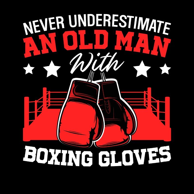 Alter Mann Boxhandschuhe Lustiger Boxer Kampfkunst