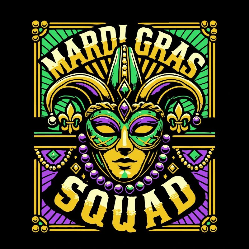 Mardi Gras Squad Mask Carnaval Célébration